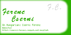 ferenc cserni business card